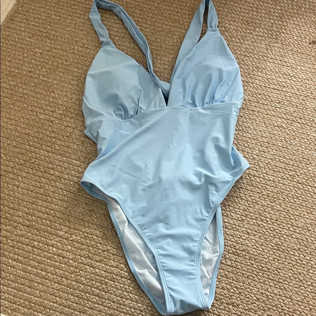 Cupshe Light Blue One Piece Swimsuit